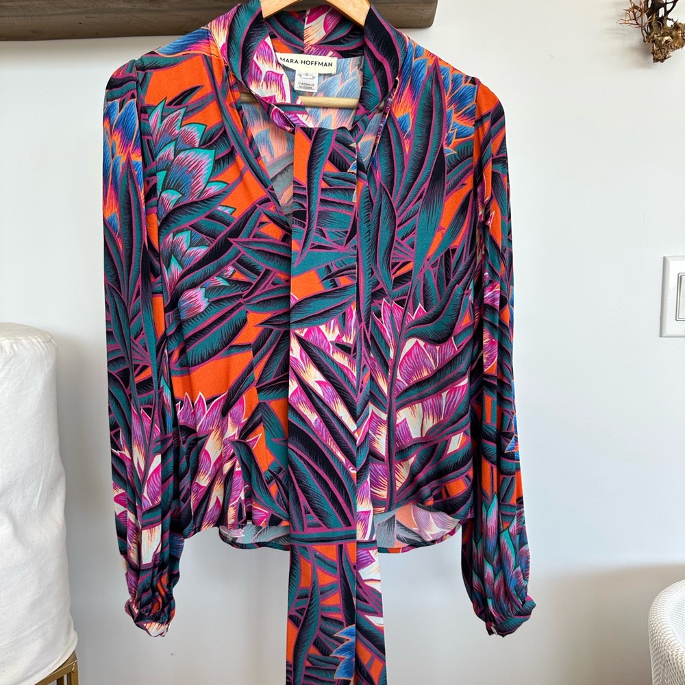 MARA HOFFMAN tie blouse